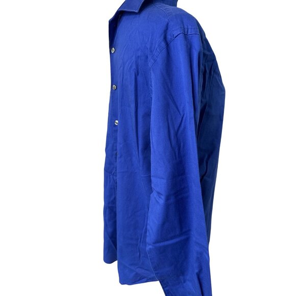 Van Heusen Mens Blue Long Sleeve Button-Up Shirt Slim Fit Stretch L - Picture 3 of 8